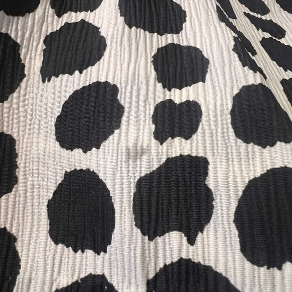 Vintage 1960 Black White Dress w/ Built in Tassel Scarf Rear Zipper Dress 16 1/2 - Picture 6 of 6